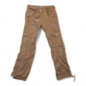 Brown Cargo/Capri Pants with Belt